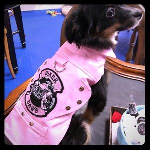 Dog Leather Biker Coat